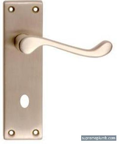 Victorian Scroll Lever Bathroom Satin Nickel